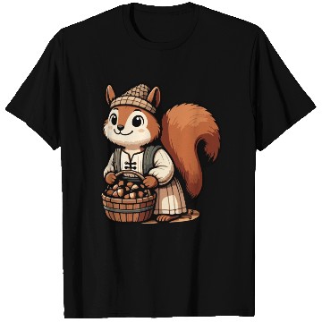 Discover Autumn Forager: Squirrel with Acorns T Shirts