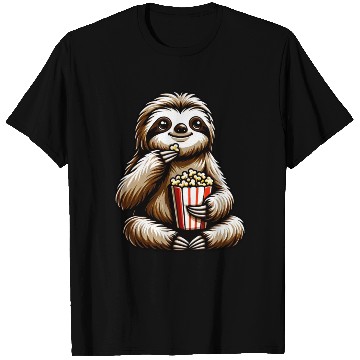 Discover Sloth Popcorn Cinema Movie Night T Shirts