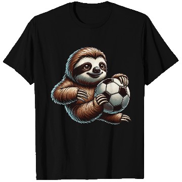 Discover Sloth Soccer Player Cute Sports Ball Design T Shirts