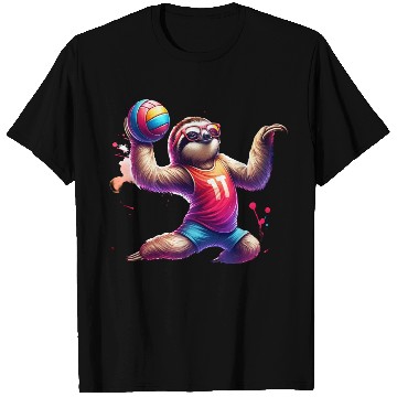Discover Cool Sloth Volleyball Player Design T Shirts