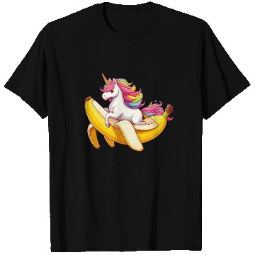 Discover Unicorn rides banana T Shirts