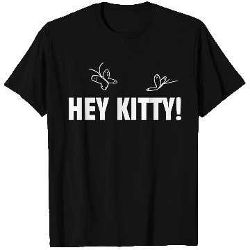 Discover Hey kitty title Black T Shirts