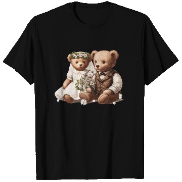Discover Vintage wedding: teddy bear bride and groom T Shirts
