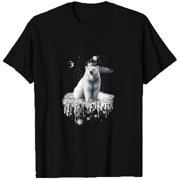 Discover Polar bear with crown on ice floe arctic wildlife T Shirts