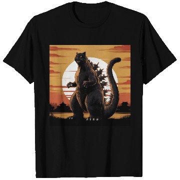 Discover Catzilla Cat Japanese Art Funny Cat Gifts T Shirts