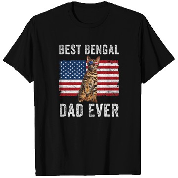 Discover Bengal Dad American Flag Bengal Cat Lover Owner T Shirts