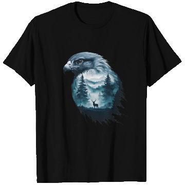 Discover Majestic Eagle And Serene Wilderness Scene T Shirts