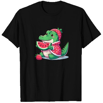 Discover Crocodile in watermelon costume T Shirts