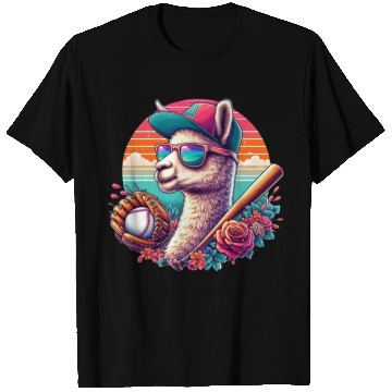 Discover Llama Baseball Llama Playing Baseball Llama lover T Shirts
