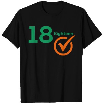 Discover The Number 18 Eighteen Typography T Shirts