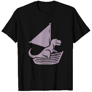 Discover Cool summer sailboat T-Rex silhouette T Shirts