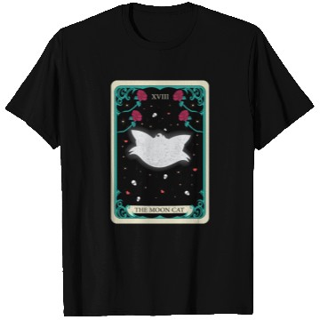 Discover the moon cat T Shirts tarot card gift for mom and dad