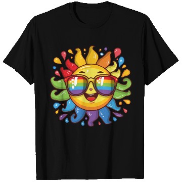 Discover Rainbow Sun Queer LGBTQ Pride Month Fun Summer T Shirts