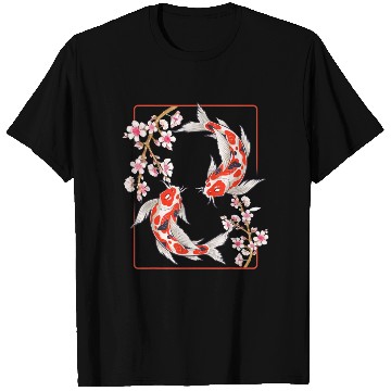 Discover Japanese Koi Carp Fish Cherry Blossom T Shirts