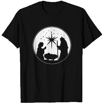 Discover Nativity Scene Silhouette Christmas Market Vendor T Shirts