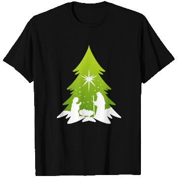 Discover Christmas Tree Nativity Scene Artist T Shirts