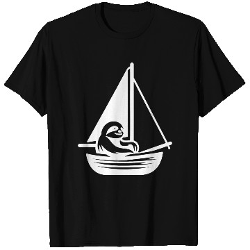 Discover Summer sailing sloth silhouette cool T Shirts