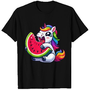 Discover Unicorn Watermelon Summer Design T Shirts