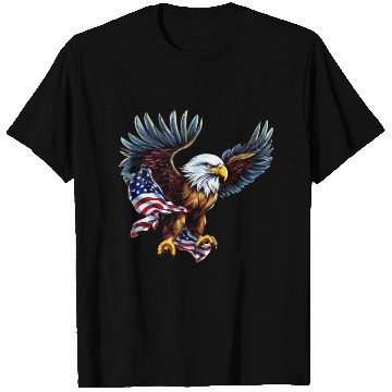 Discover 4th Of July US flag with eagle T Shirts