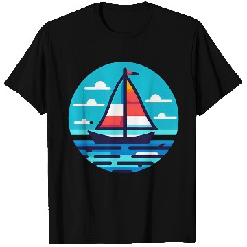 Discover Sailboat on the ocean T Shirts