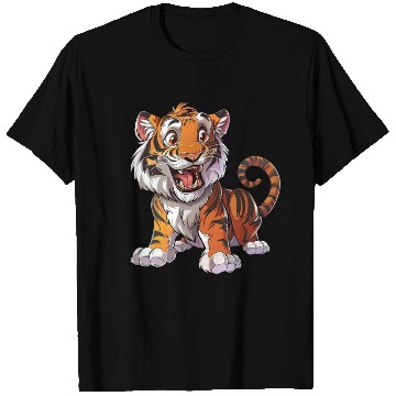 Discover Roaring Young Tiger Cub Playful Stance T Shirts
