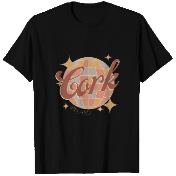 Discover Cork City Ireland Retro Vintage Disco ball design T Shirts
