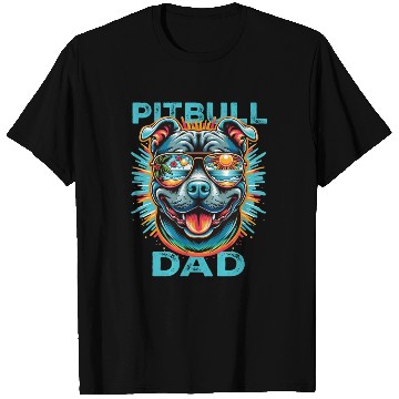 Discover PITBULL DAD with summer sunglasses T Shirts