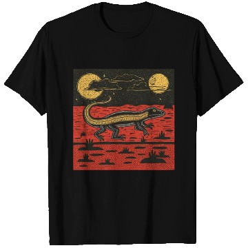 Discover Giant Lizard Running Across The Australian Outback T Shirts