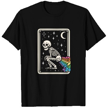 Discover Tarot Card Skeleton Farting Rainbows LGBTQ T Shirts