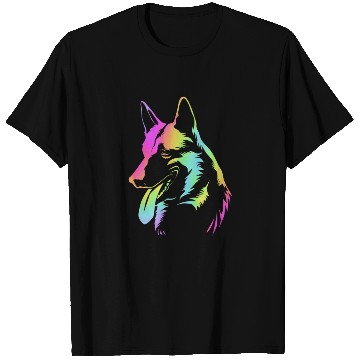 Discover Colorful Pop Art Belgian Malinois Dog Face T Shirts
