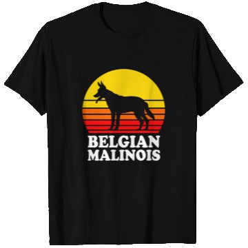 Discover Retro Sunset Dog Silhouette Belgian Malinois Dog T Shirts