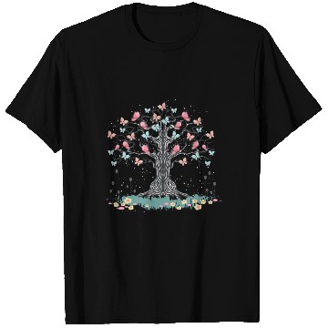 Discover Floral Nature Beautiful Insect Butterfly Tree Butt T Shirts