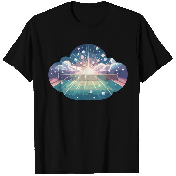 Discover Tennis Court Sunrise T Shirts