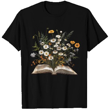 Discover Book Lover Wildflowers Sleeve T Shirts