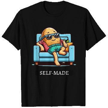 Discover Funny Self-Made Couch Potato Lazy Tired People T Shirts
