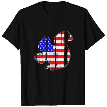 Discover USA American Flag Squirrel Chipmunks Animal Lover T Shirts