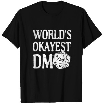 Discover World's Okayest DM D20 Dice Dungeon Dragons Gaming T Shirts