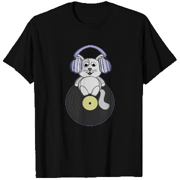 Discover Nostalgic kitten who loves vinyl records T Shirts
