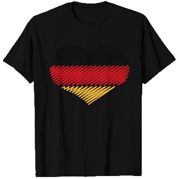 Discover Heart - Black Red Gold (Germany / Flag / Scribble) T Shirts