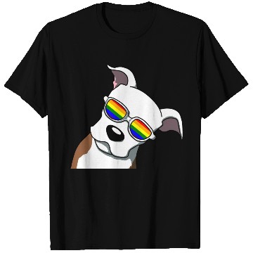 Discover LGBTQ CUTE PIT BULL PRIDE DESIGN T Shirts