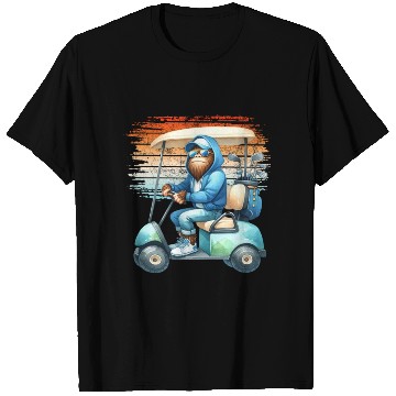 Discover Bigfoot Golf Adventure Watercolor Golfer Cart T Shirts