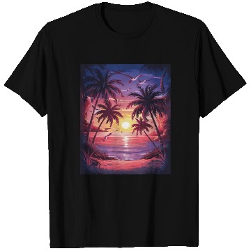 Discover summer beach "Tropical Twilight Serenity" T Shirts