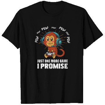 Discover Monkey Just one more game Gaming T Shirts