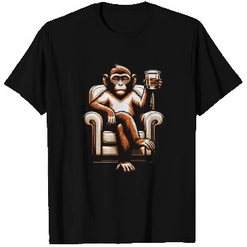 Discover Monkey Ape Drinking Whiskey Beer Animal Lover T Shirts