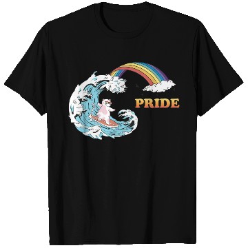 Discover Cat Surfing with Trans LGBT Colors in the T Shirts