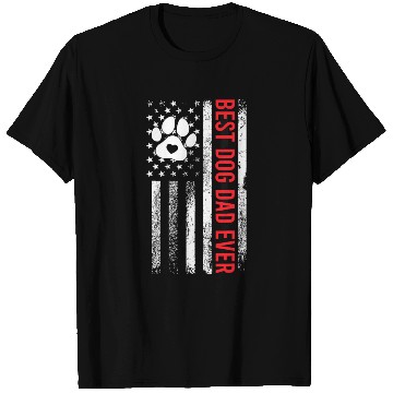 Discover Best Dog Dad Ever US Flag 4th of July Dogs Lover T Shirts