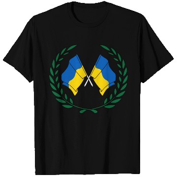 Discover Flags Ukraine in laurel wreath T Shirts