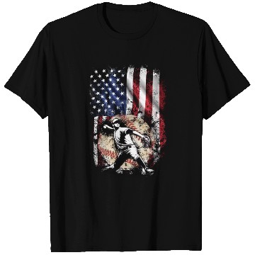 Discover Patriotic American Flag Baseball Pitcher T Shirts