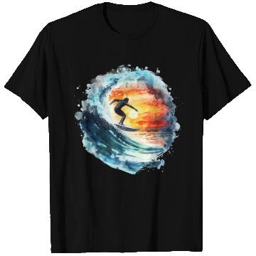 Discover Watercolor Sunset Surfing Clipart | Surfboard, T Shirts