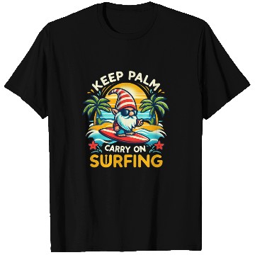 Discover funny keep palm and carry on surfing genom T Shirts